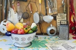 Kitchen utensils nicely arranged