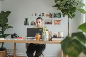 Environmental worker working from home