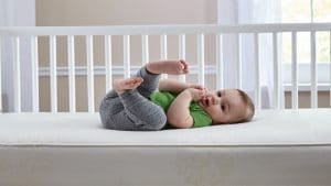 Baby on crib