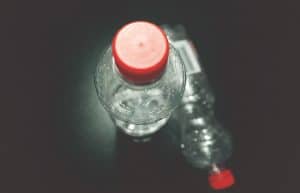 A plastic bottle