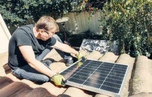 Setting solar panel on home