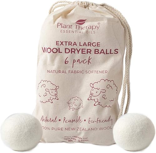 Plant Therapy Wool Dryer Balls 6-Pack Extra Large
