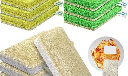 YeahWhee Natural Loofah Cellulose Sponges 10 Pack