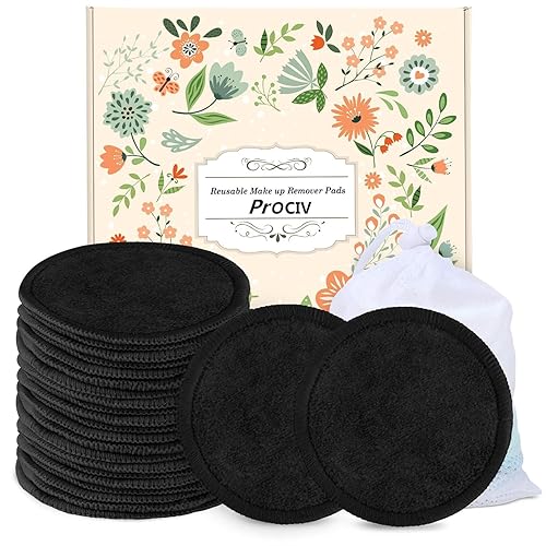 ProCIV Reusable Makeup Remover Pads Organic Cotton 25 Pack