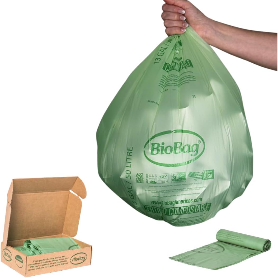 BioBag 13 Gallon Compostable Kitchen Trash Bags - Made in USA