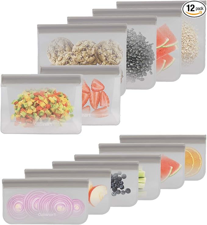 Cuisinart Reusable Food Storage Bags 12-Pack in Gray
