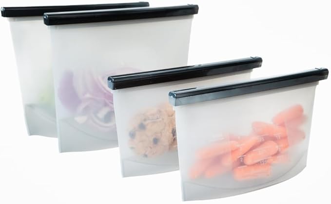 Knivi Thick Silicone Storage Bags 4-Pack in Gray
