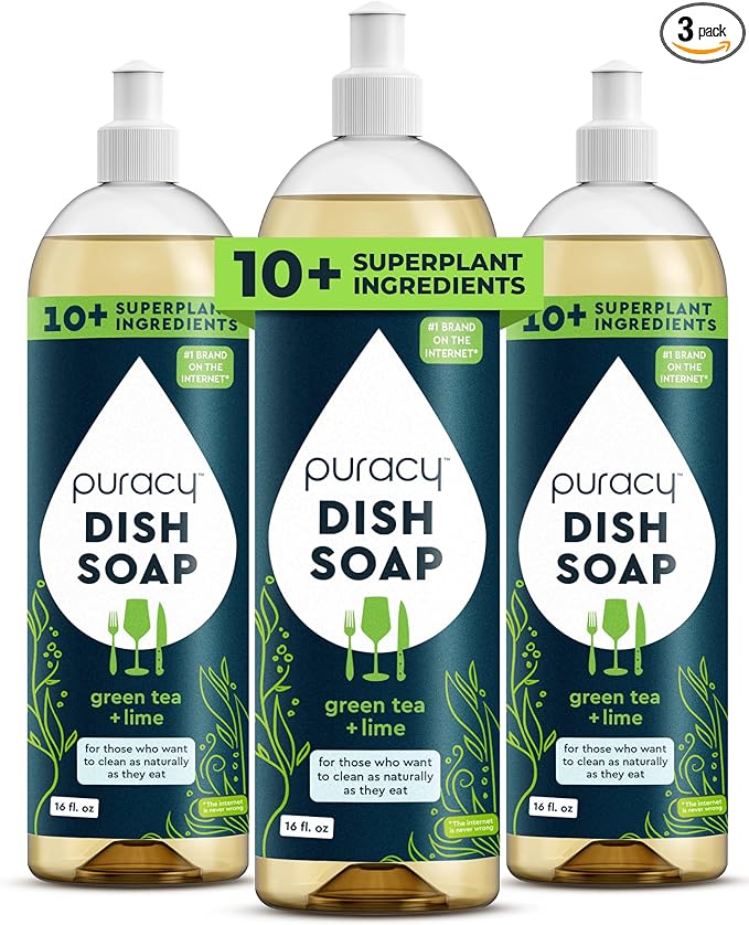 Puracy Natural Dish Soap Green Tea and Lime