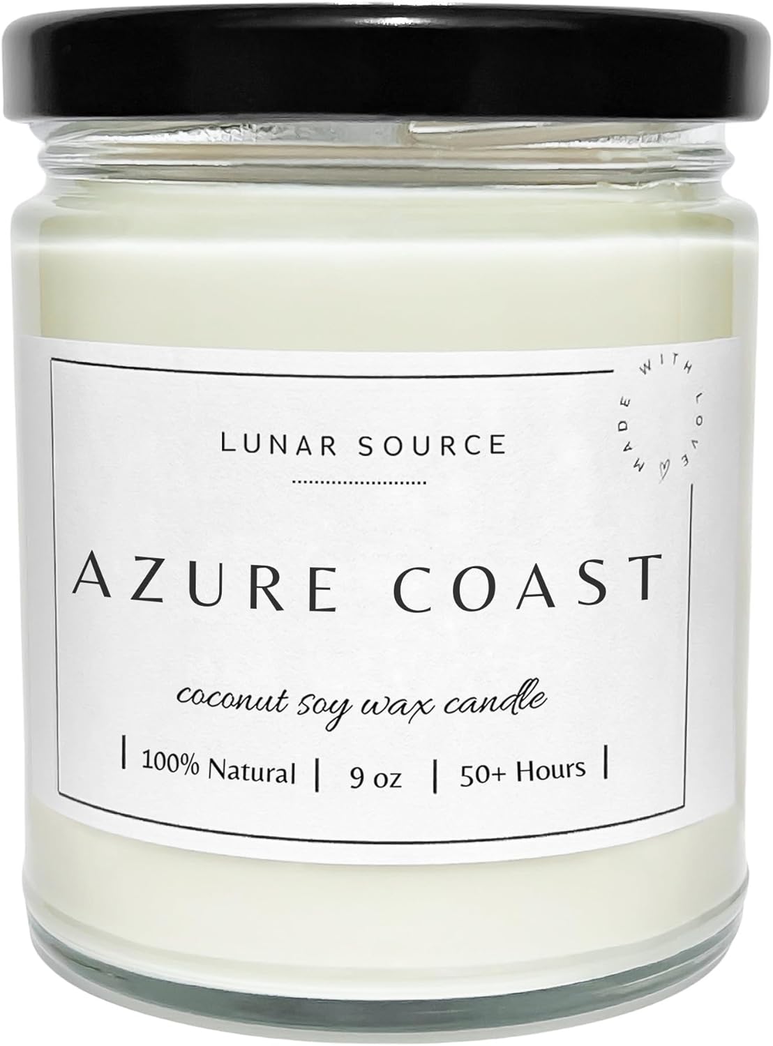 Azure Coast Luxury Coconut Soy Wax Blend Non-Toxic Vegan Candle