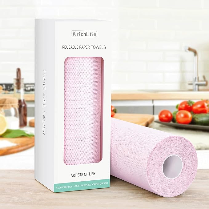 KitchLife Reusable Bamboo Paper Towels - washable eco-friendly kitchen roll