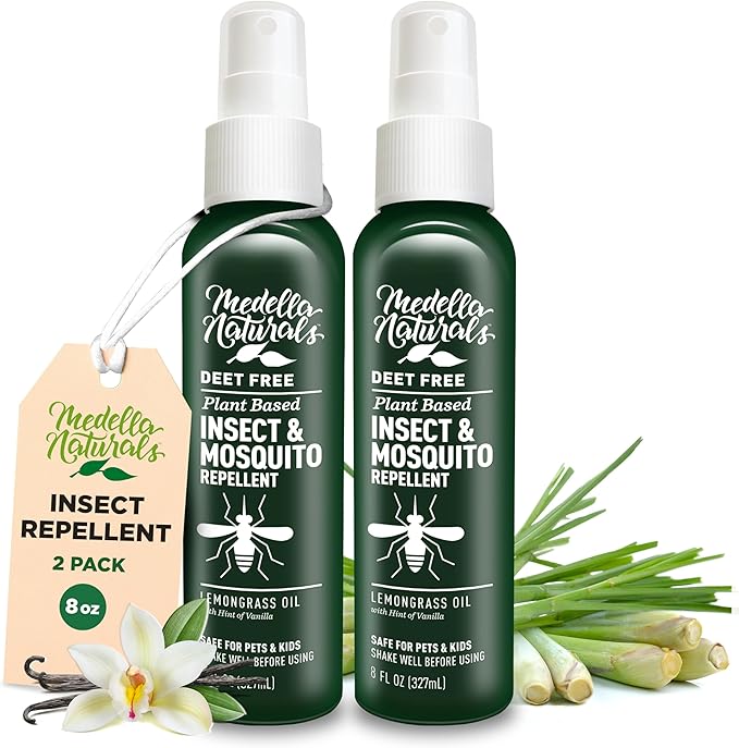 Medella Naturals DEET-free lemongrass insect repellent spray two pack