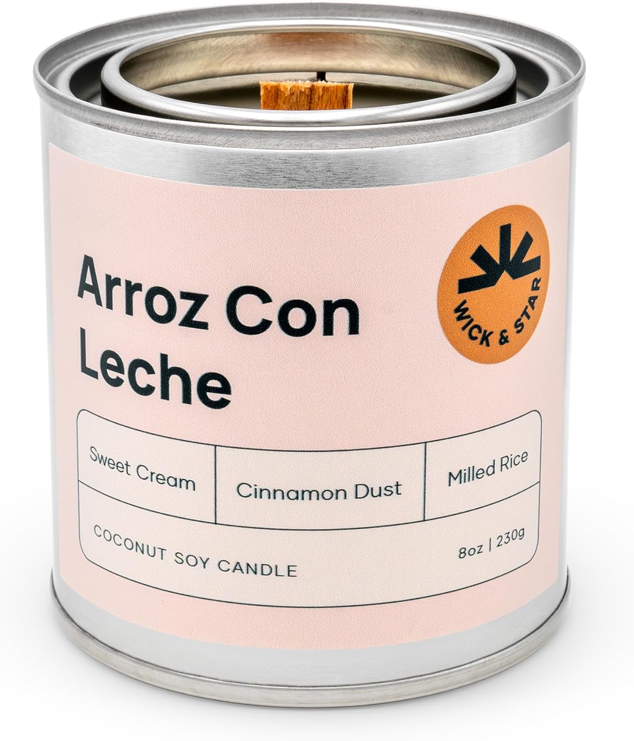 Wick & Star Vegan Non-Toxic Coconut Soy Wood Wick Candle