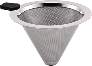 Stainless steel cone pour-over reusable coffee filter